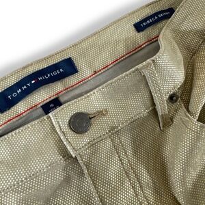 Tommy Hilfiger Tribeca Skinny Metallic Gold Jeans Women Size 16 EUC